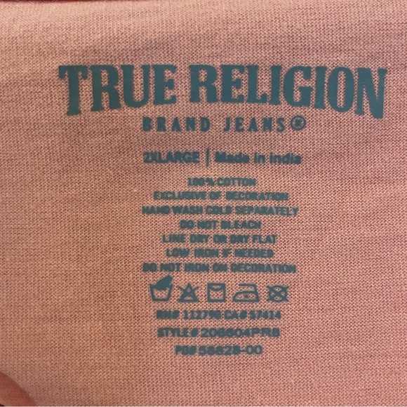 NWT True Religion Embossed Logo v neck sz XXL - Picture 3 of 6